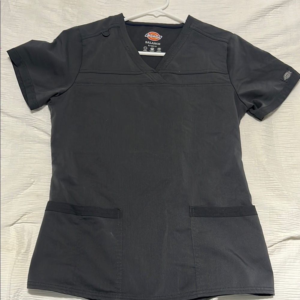 Dickies Classic Black V-Neck Scrub Top